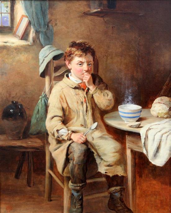 John Wells Smith (19th C.) Boy in a scullery, 21 x 17in.